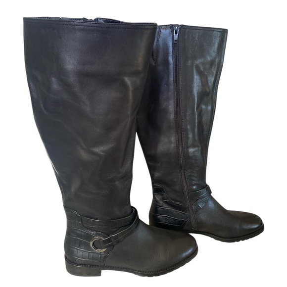 Antonio Melani black leather boots size 7MW - Picture 6 of 9